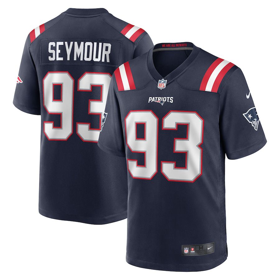 Men New England Patriots #93 Richard Seymour Nike Navy Retired Player Game NFL Jersey